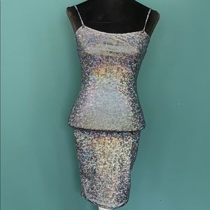 Holographic Short Dress